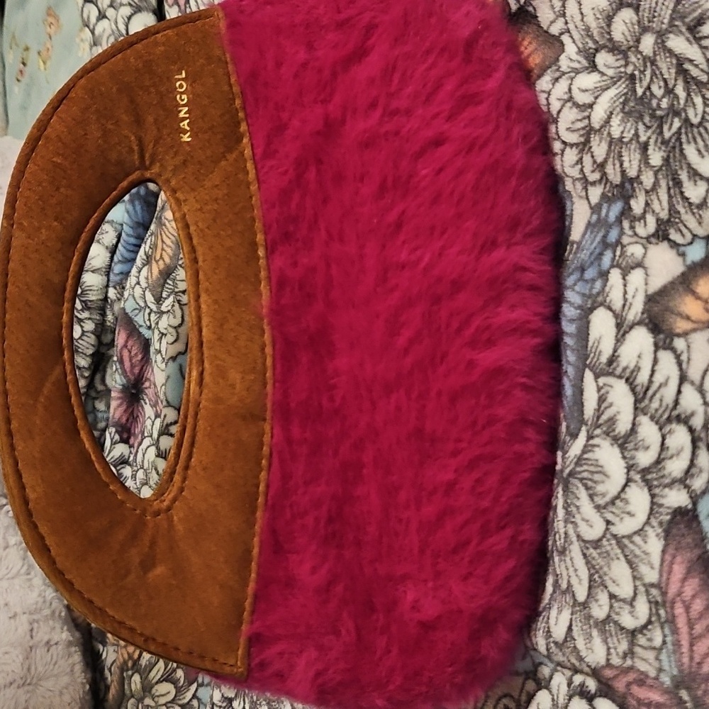 Kangol Fuchsia and Brown Clutch